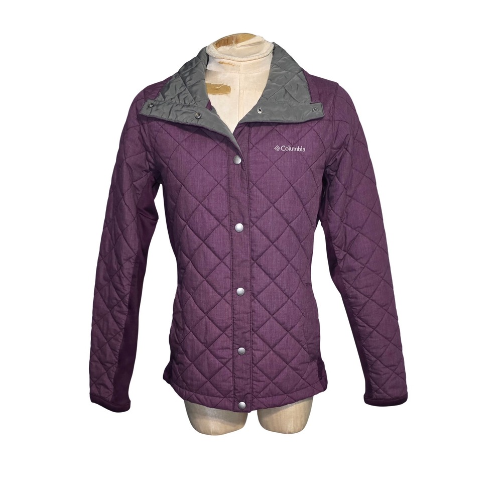 Columbia Womens Plum Purple Quilted Snap Front Jacket Small - Picture 1 of 7
